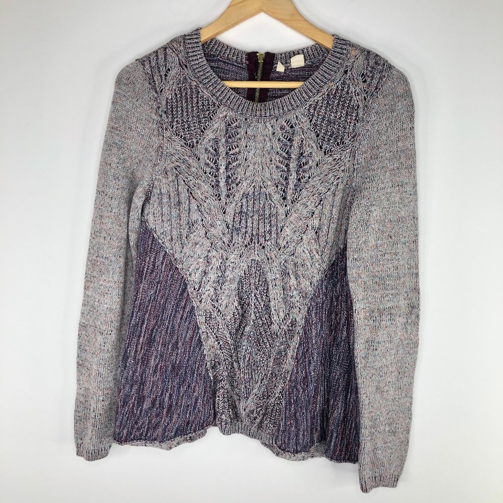 Anthropologie Moth Womens Sweater Purple Flared Body Oversize S